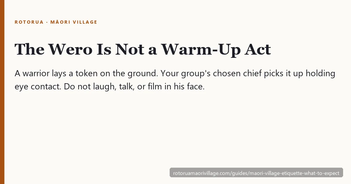 The wero is not a warm-up act — your group's chosen chief picks up the warrior's token holding eye contact
